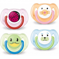 Ti giả chỉnh nha chống vẩu có nắp Avent Animals 0-6M & 6-18M